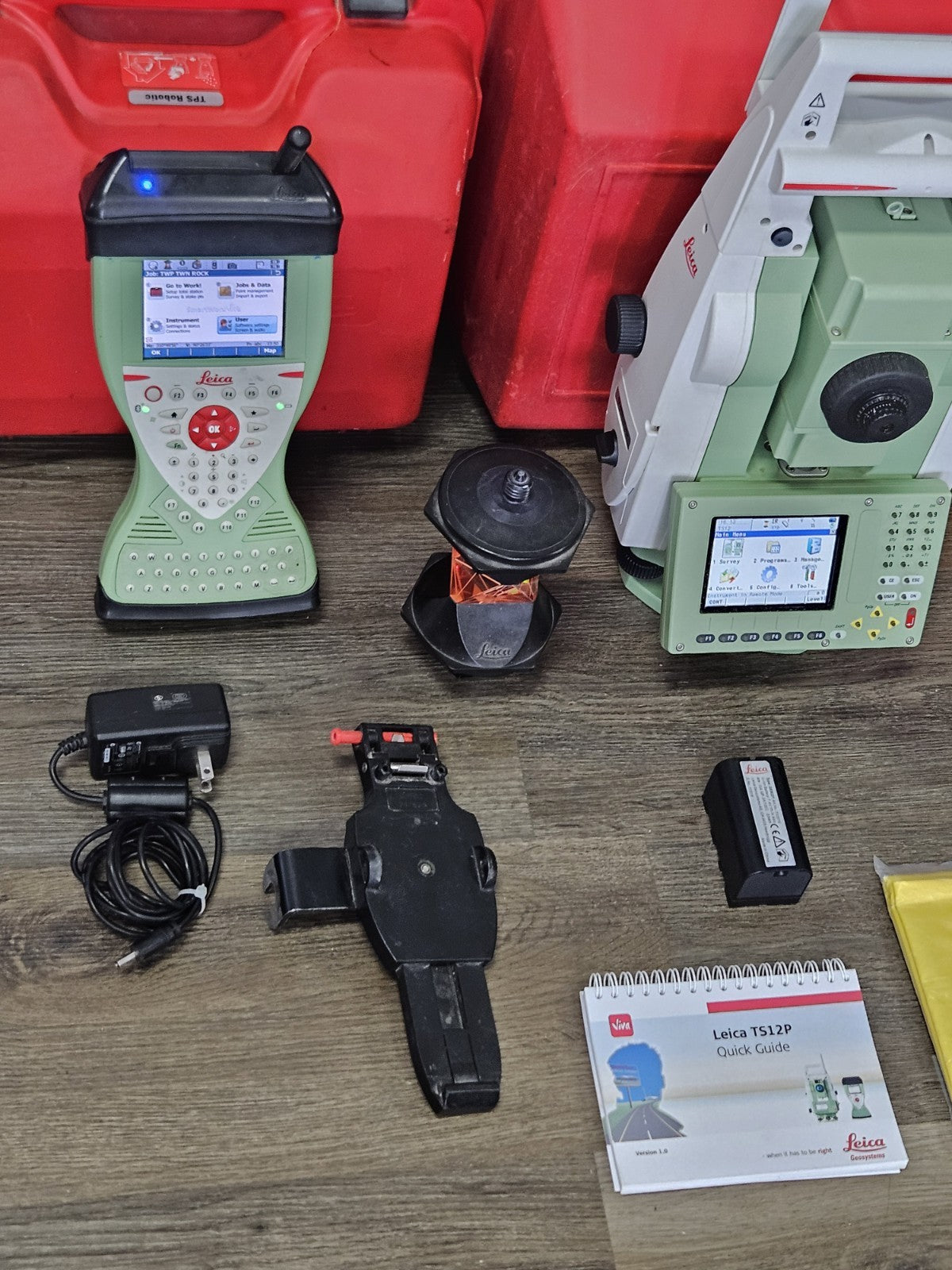 Leica TS12 P 5" R400 Robotic Survey Total Station Setup w/ CS15 RoadRunner CTR16