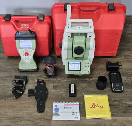 Leica TS12 P 5" R400 Robotic Survey Total Station Setup w/ CS15 RoadRunner CTR16