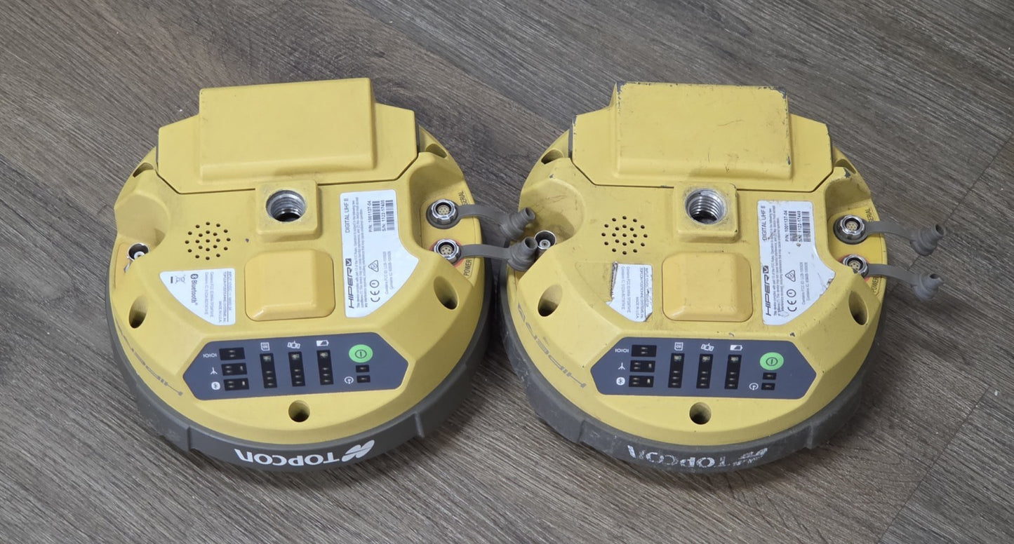 Topcon Dual Hiper V GPS Glonass Base & Rover RTK Survey Set UHF2 450-470MHz